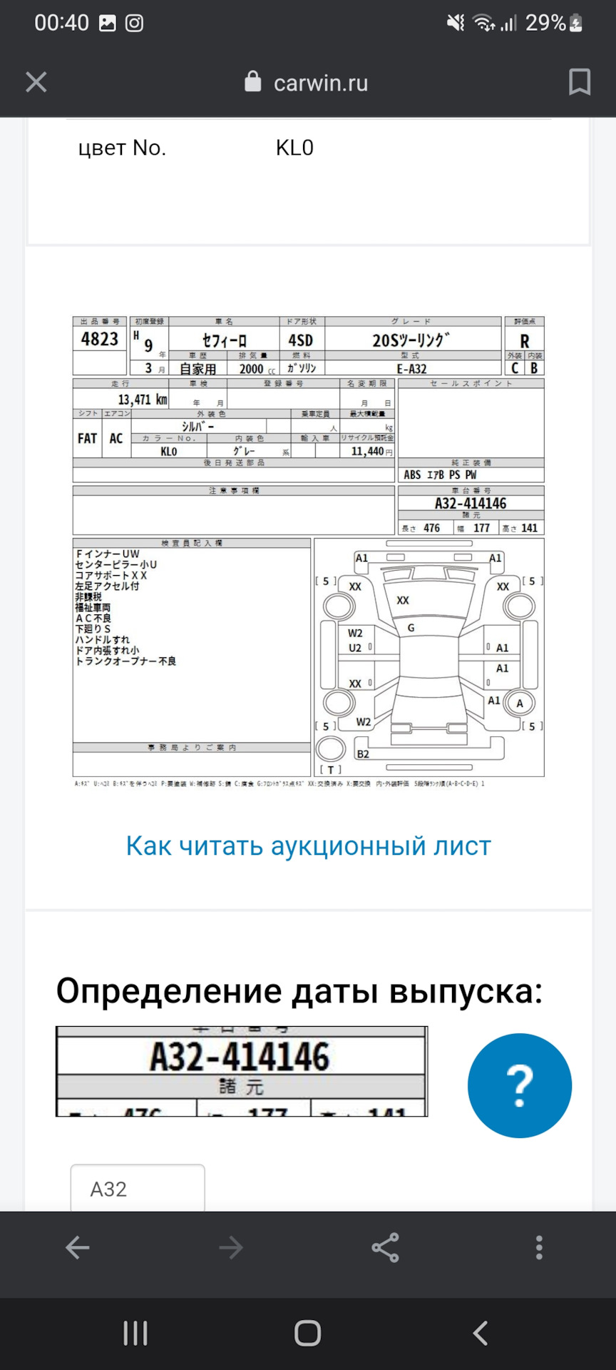 Спойлер на вагон 🤌 — Nissan Cefiro Wagon, 2,5 л, 1997 года