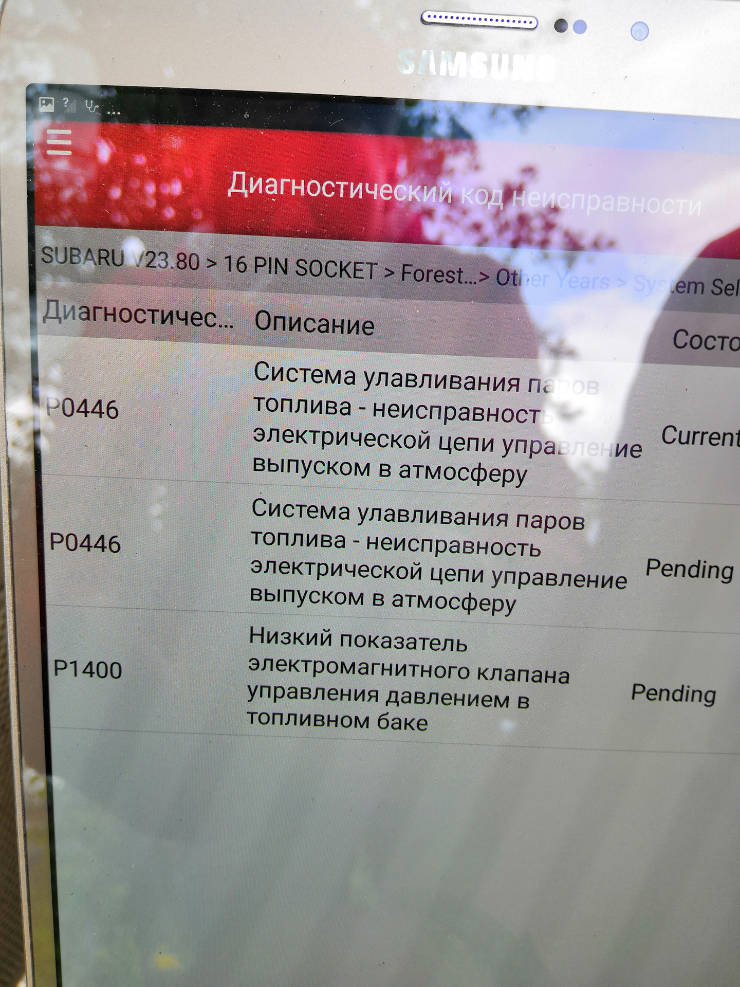 Коды ошибок форестер