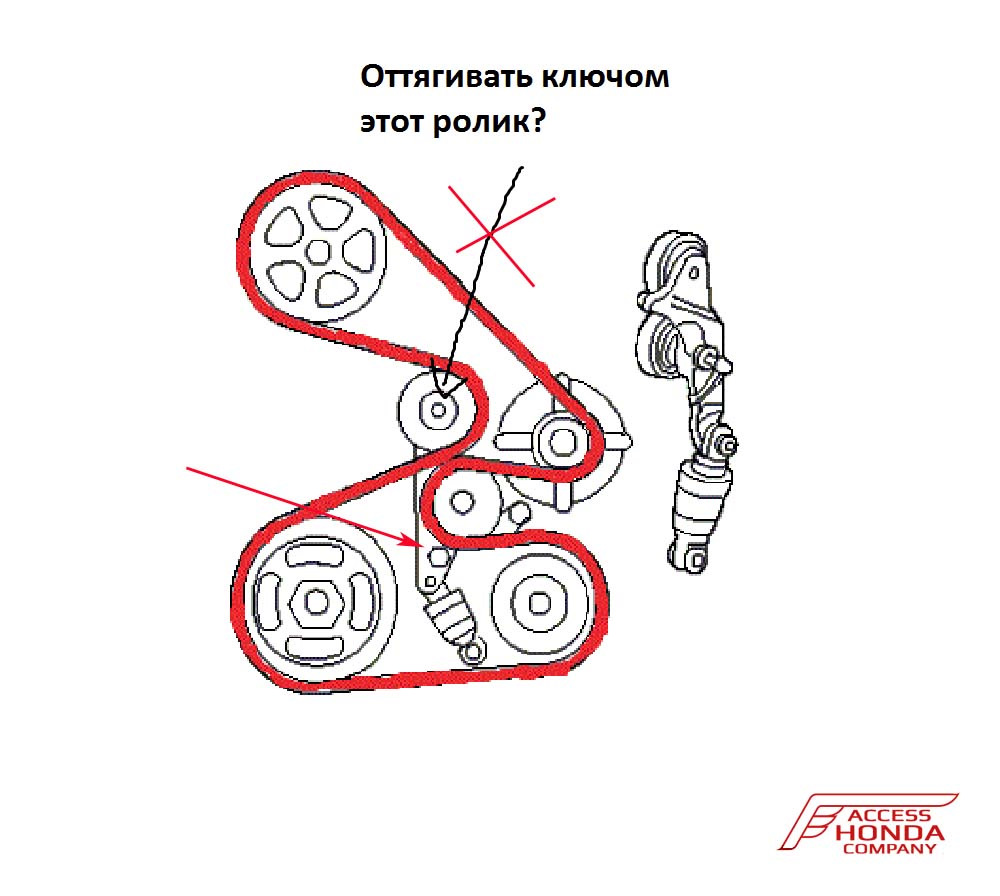 Хонда пилот приводной ремень схема