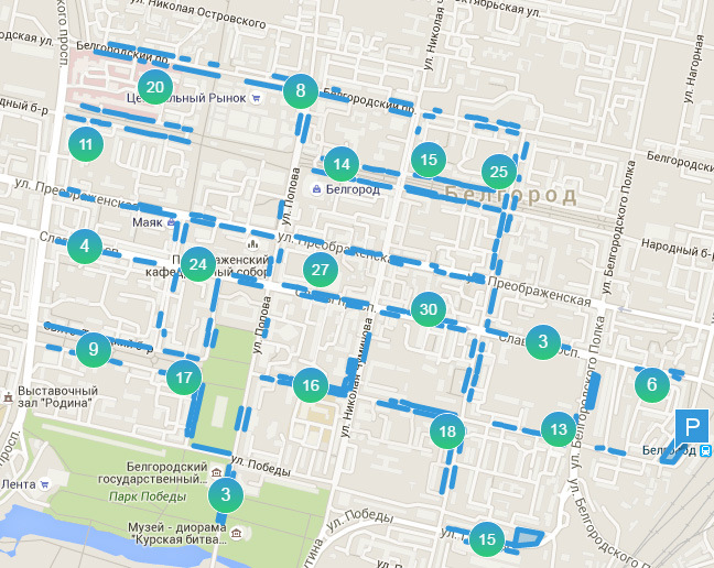 Белгород платные. Платные парковки Белгород на карте. Зона платной парковки Белгород. Зона парковки Белгород Белгородского полка 34. Белгородский проспект номер парковочной зоны.