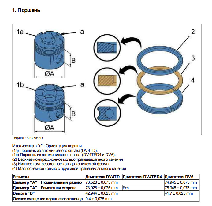 Как узнать номинал поршня ? — Peugeot 307 SW, 1,6 л, 2006 года ...