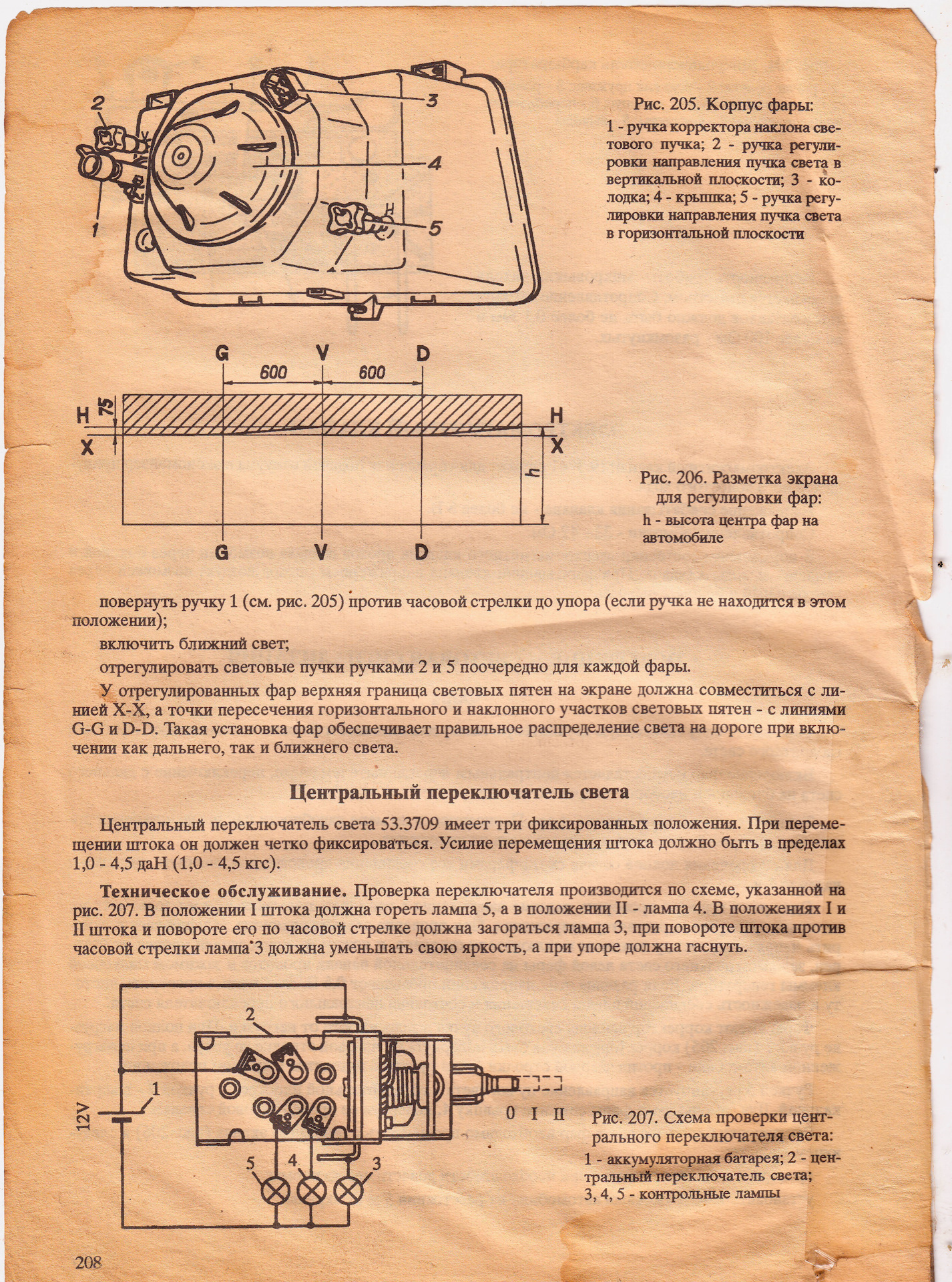 Регулировка света фар Освар