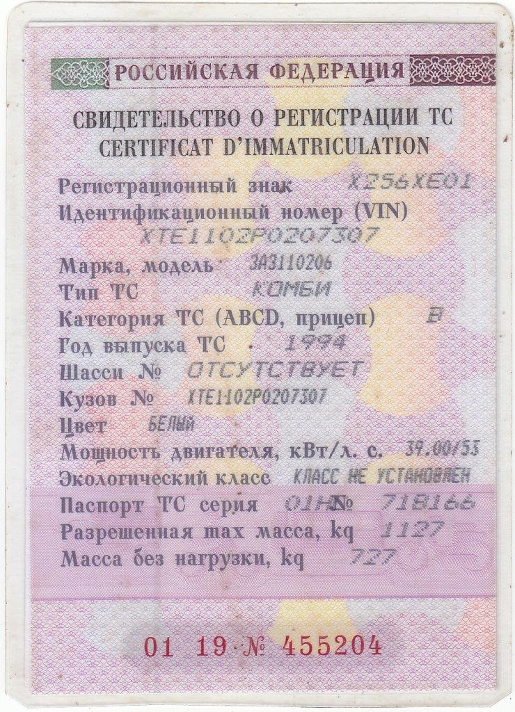 Свидетельство О Регистрации Картинки