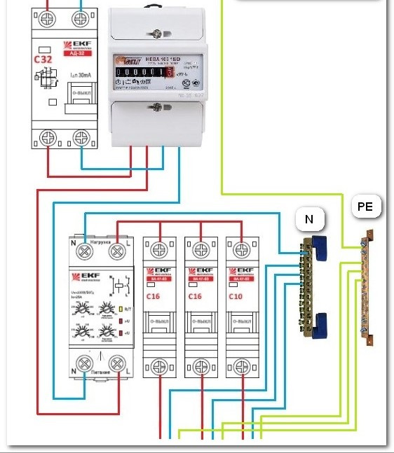 Реле напряжения в щитке квартиры схема