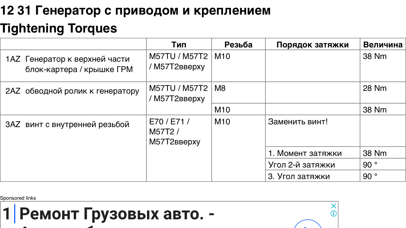 Момент затяжки бмв х5. Момент затяжки бмв х5