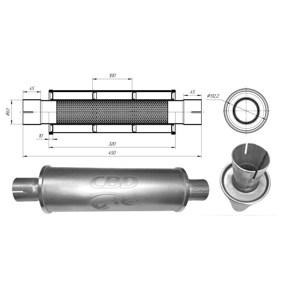 Резонатор универсальный 45 мм. Резонатор универсальный 51 мм. Размер диаметр трубы резонатора Форд s Max.