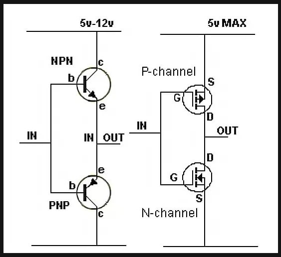 Драйвер верхнего плеча mosfet на транзисторах схема