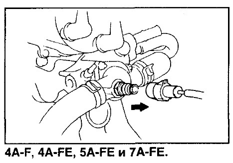 Схема подключения датчика температуры охлаждающей жидкости тойота