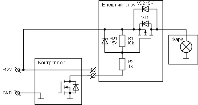 Схема подключения стробоскопов