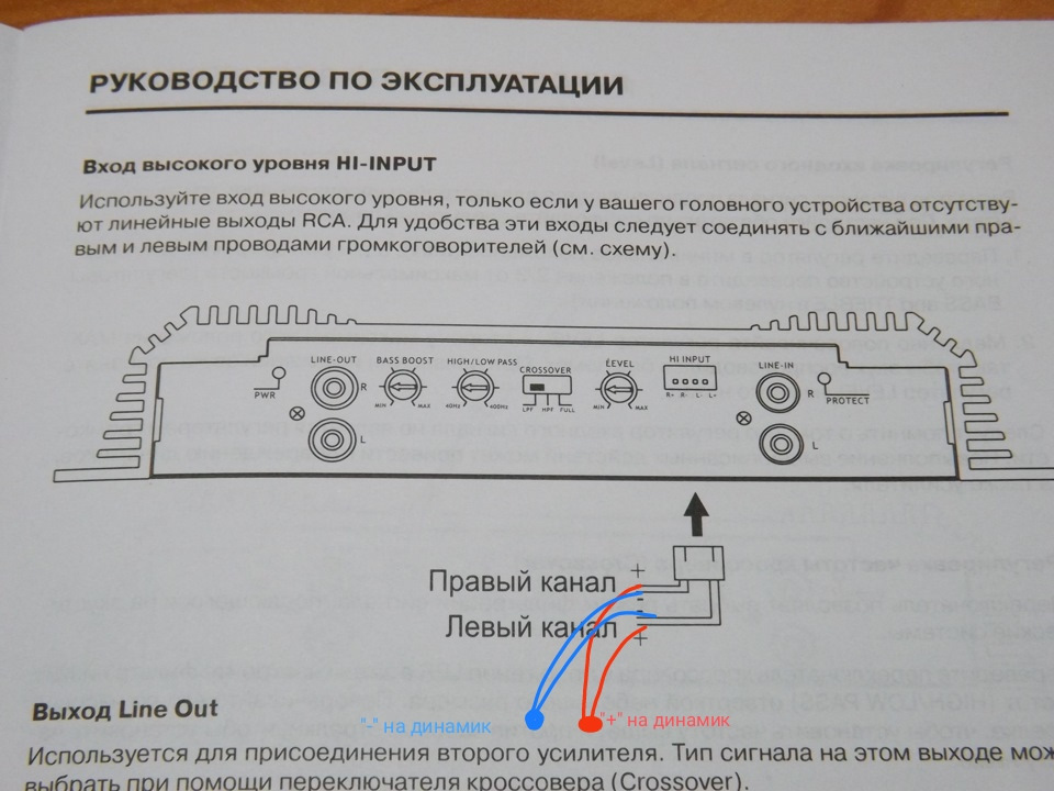 Схема высокоуровневый вход сабвуфера