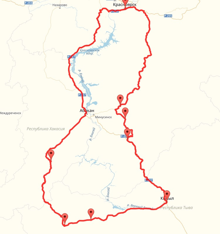 Путешествие по хакасии на автомобиле маршрут карта