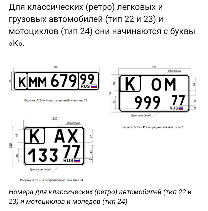 Образец номеров на машину