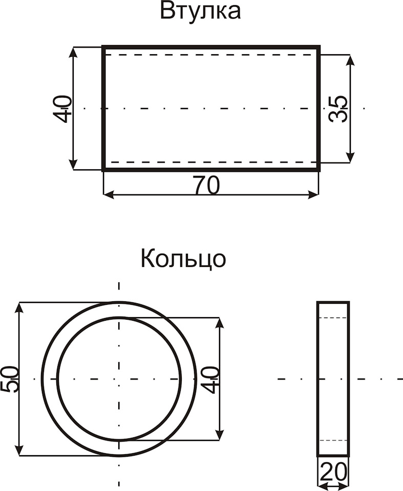Чертеж втулки