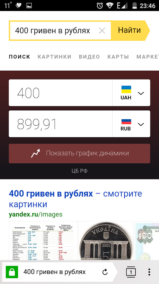 400 гривен в рублях