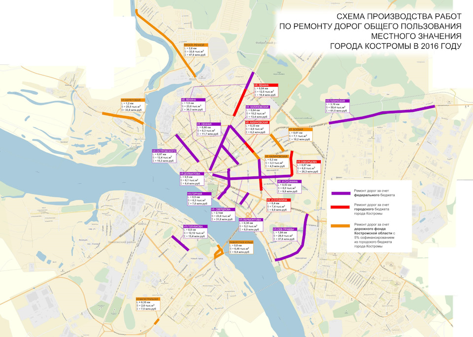 Дорожная карта костромы со знаками