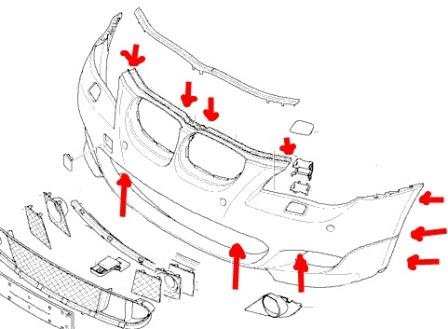 Как снять бампер bmw f10