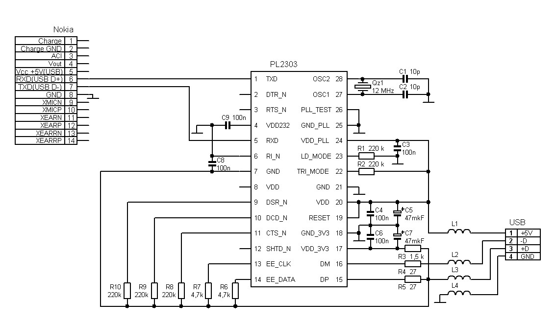 Usb ttl pl2303hx схема