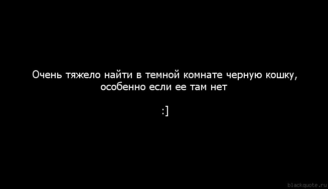 Искать черную кошку в темной комнате значение