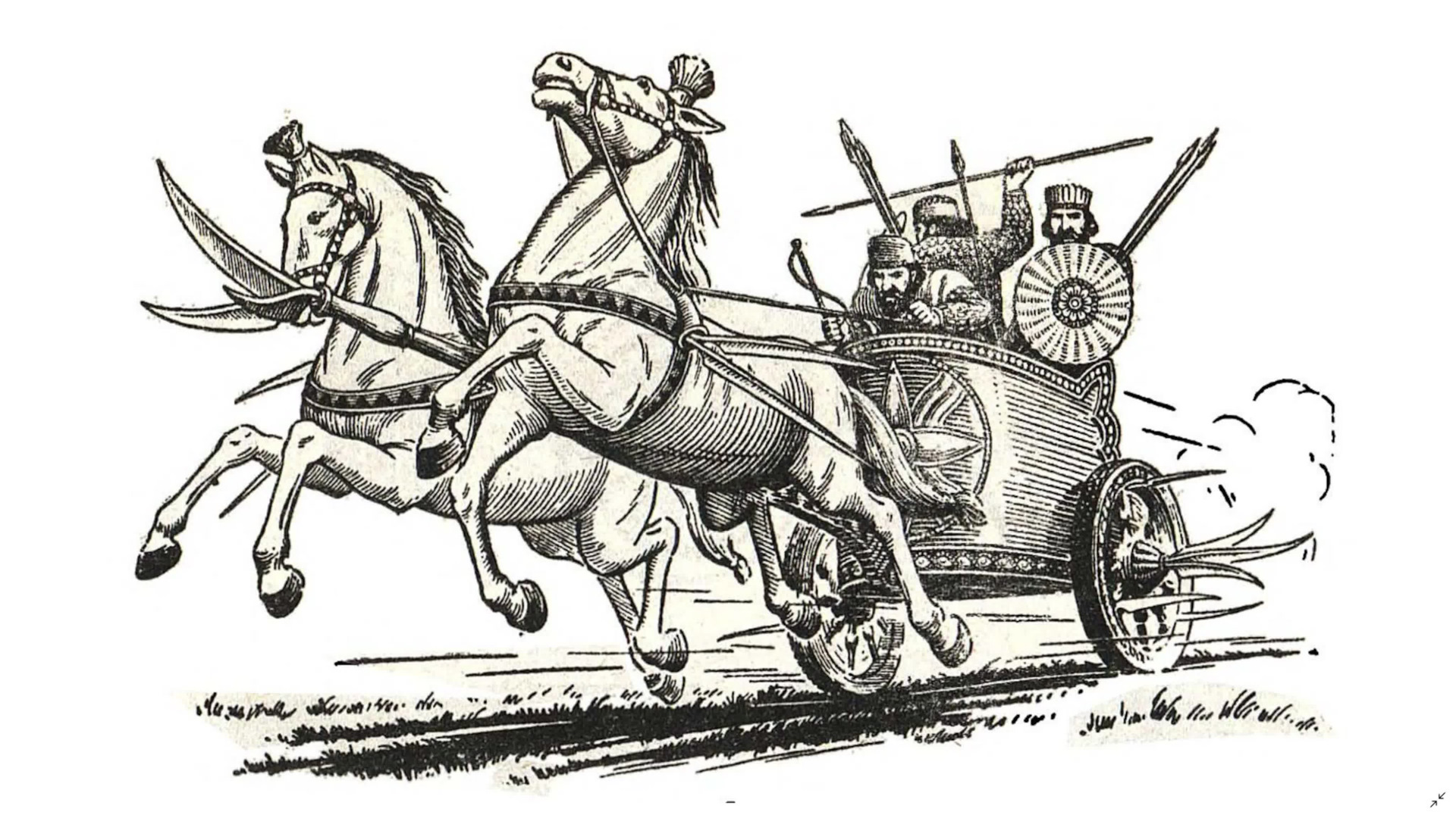 И ударили вражеские колесницы по воинству ра. Боевые колесницы древней Греции. Персидская серпоносная колесница.