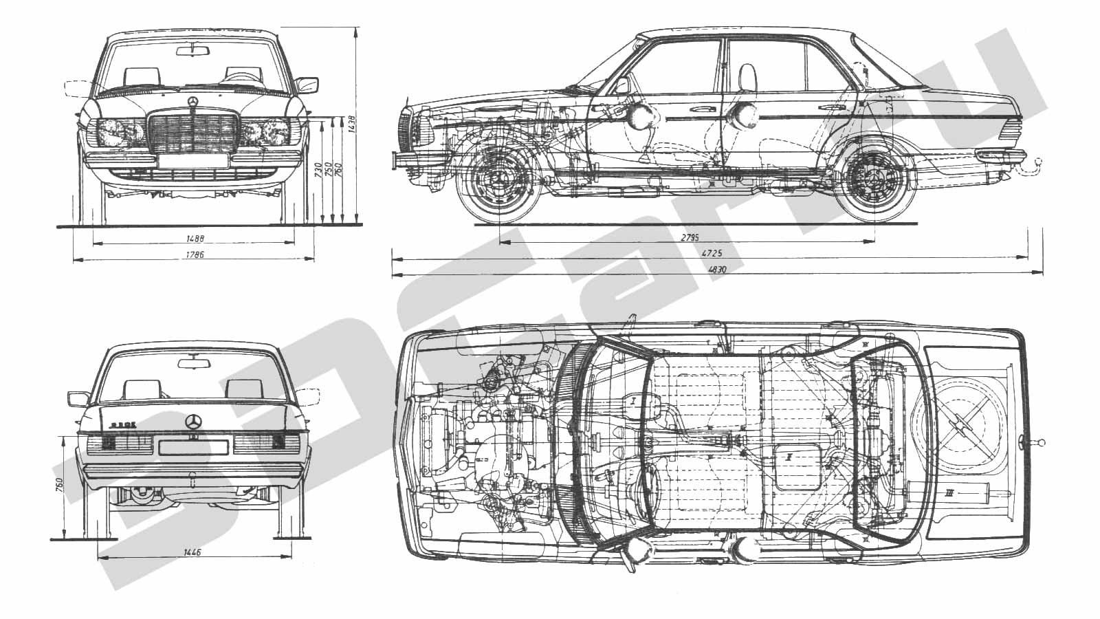 Схема электропроводки w126