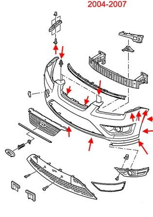 Схема передней части форд фокус 2 рестайлинг