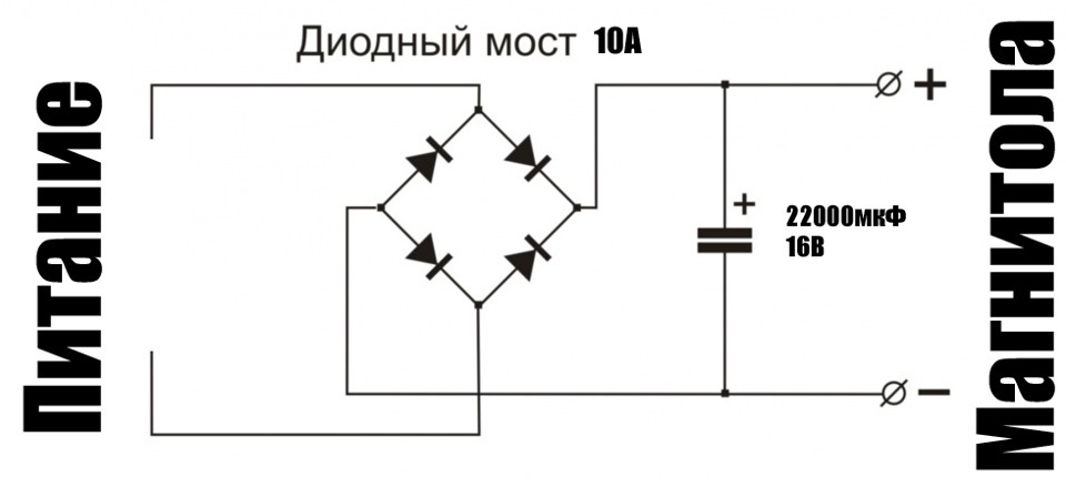 Схема подключения диодного моста к трансформатору