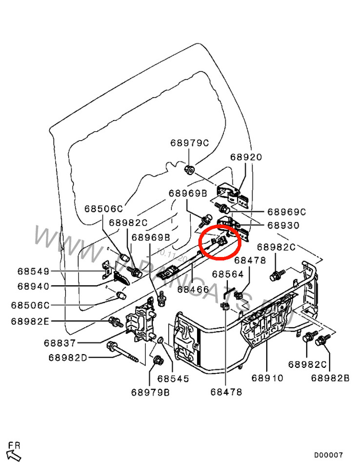 ограничитель задней двери — Mitsubishi Pajero (4G), 3 л, 2011 года ...