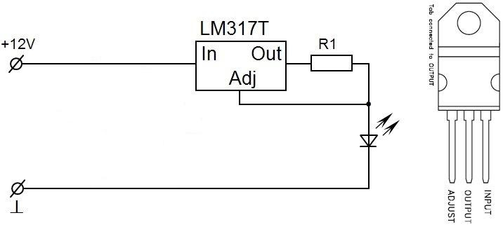 Lm317t регулятор напряжения схема Диодный плафон.(LED освещение салона) - ГАЗ 3110, 2,3 л, 2001 года электроника D