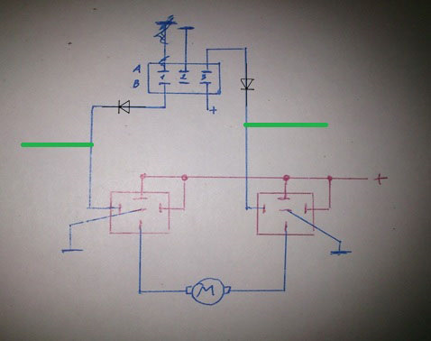 схема 5ти контактного реле на авто на стеклоподъемники