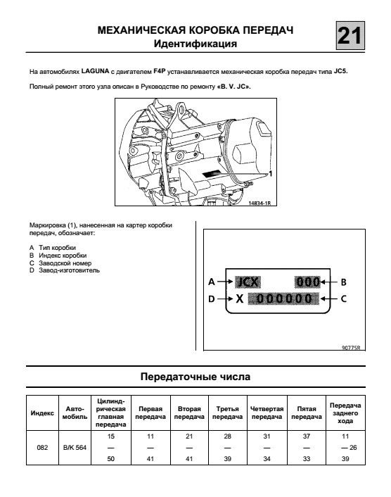 Маркировка кпп рено лагуна 2