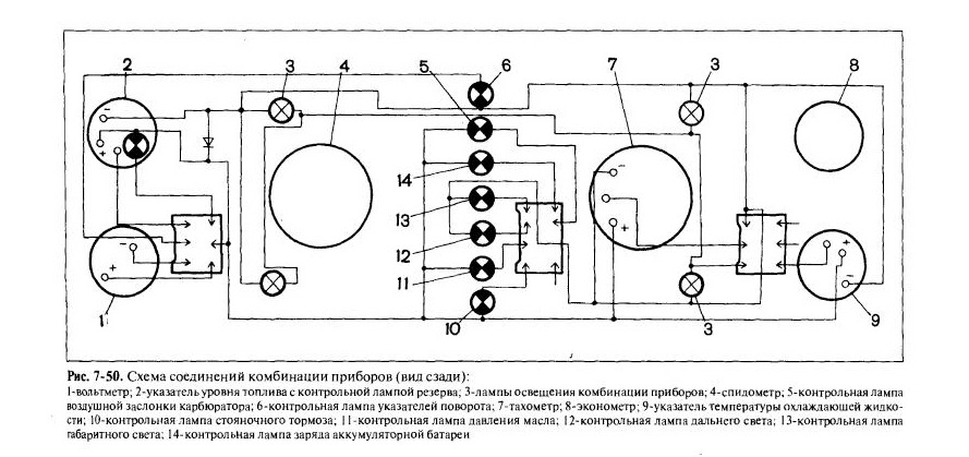 Схема подключения приборной панели ваз 2107 карбюратор