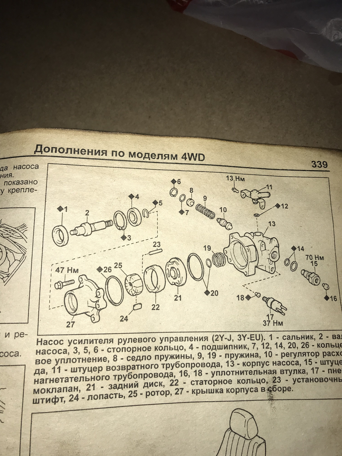 Клапан насоса ГУР редукционный. — Toyota Town Ace (3G), 2 л, 1996 года ...