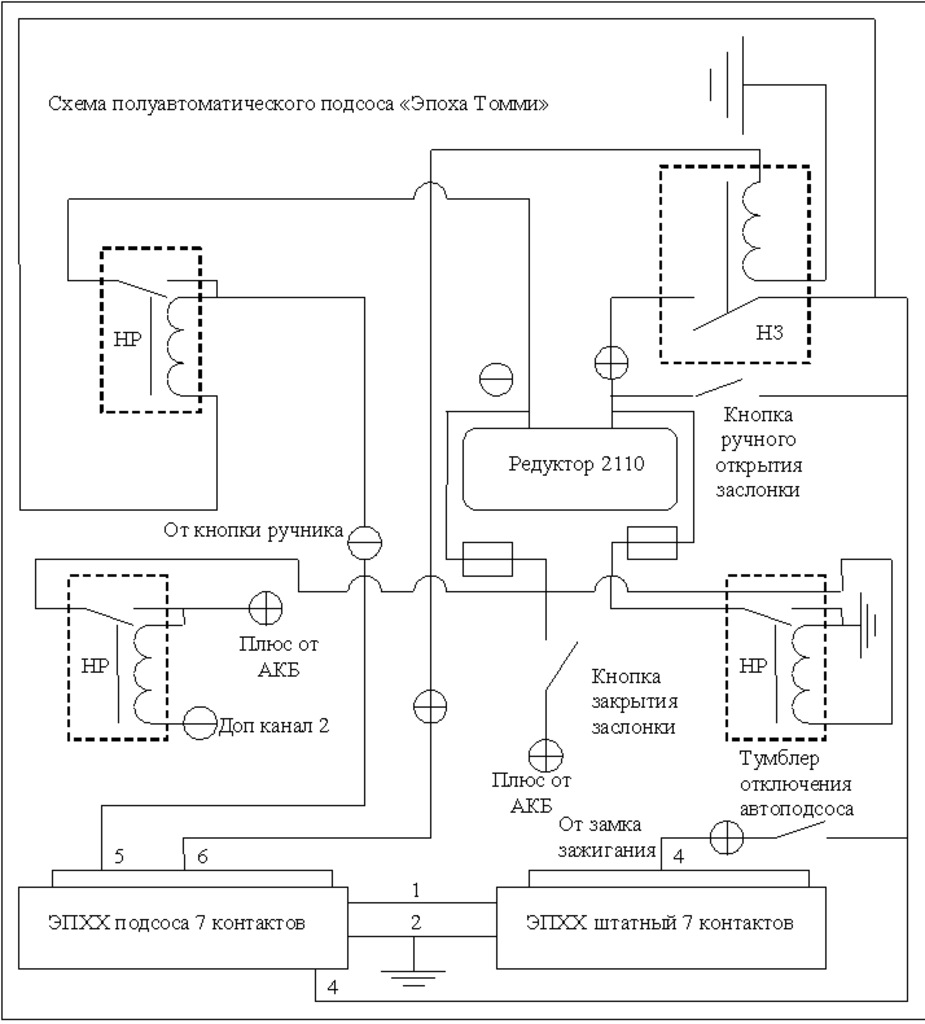 Схема автоматического подсоса