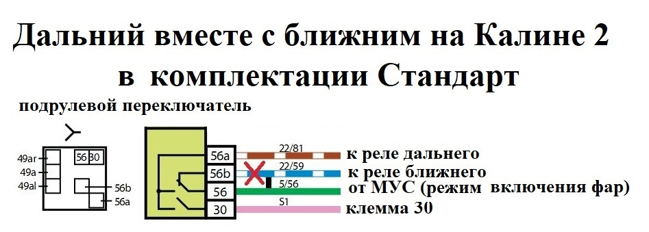 Схема ближнего света лада приора