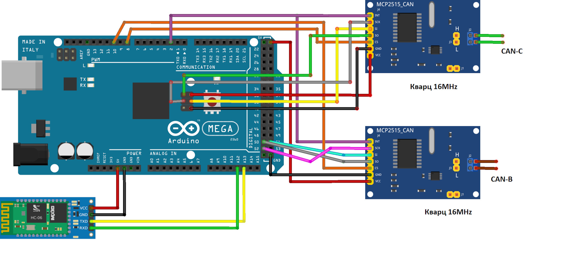 Mcp2515 схема подключения