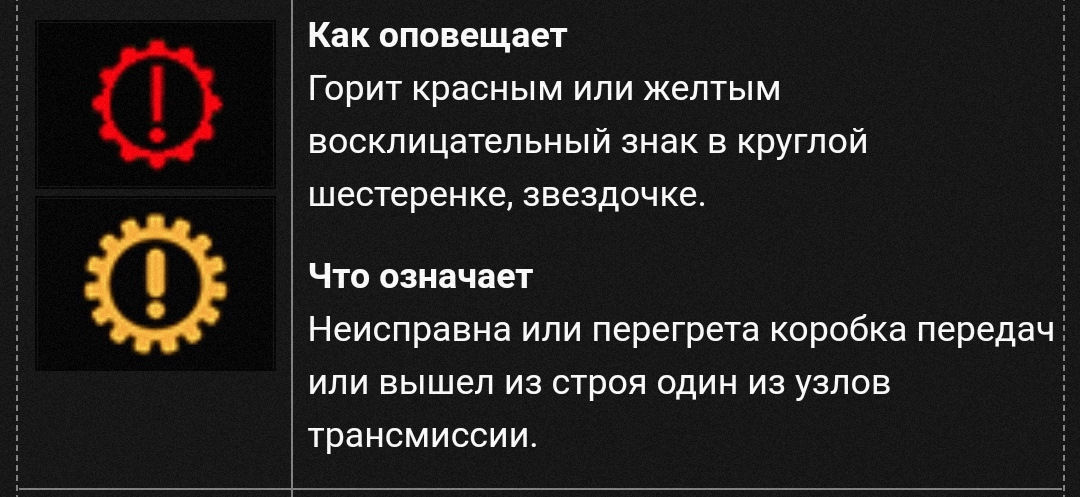 Загорелась шестеренка на роботе. Форд Транзит шестеренка с восклицательным.