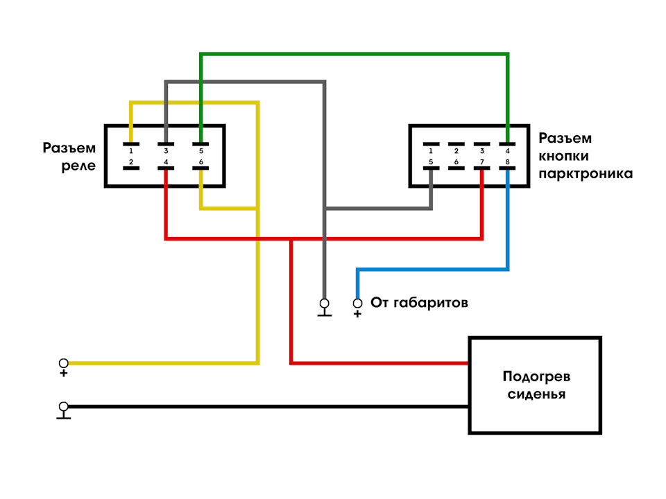 Схема подключения парктроника через реле