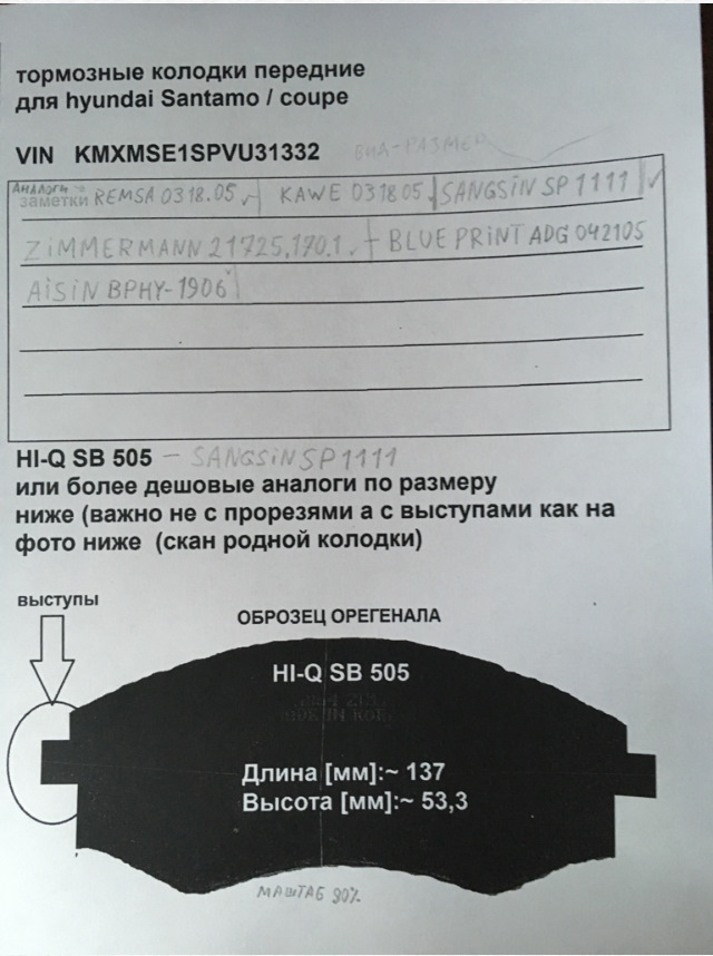 ПРОДАМ тормозные колодки НОВЫЕ с чекам в упаковке — Hyundai Santamo, 2 ...