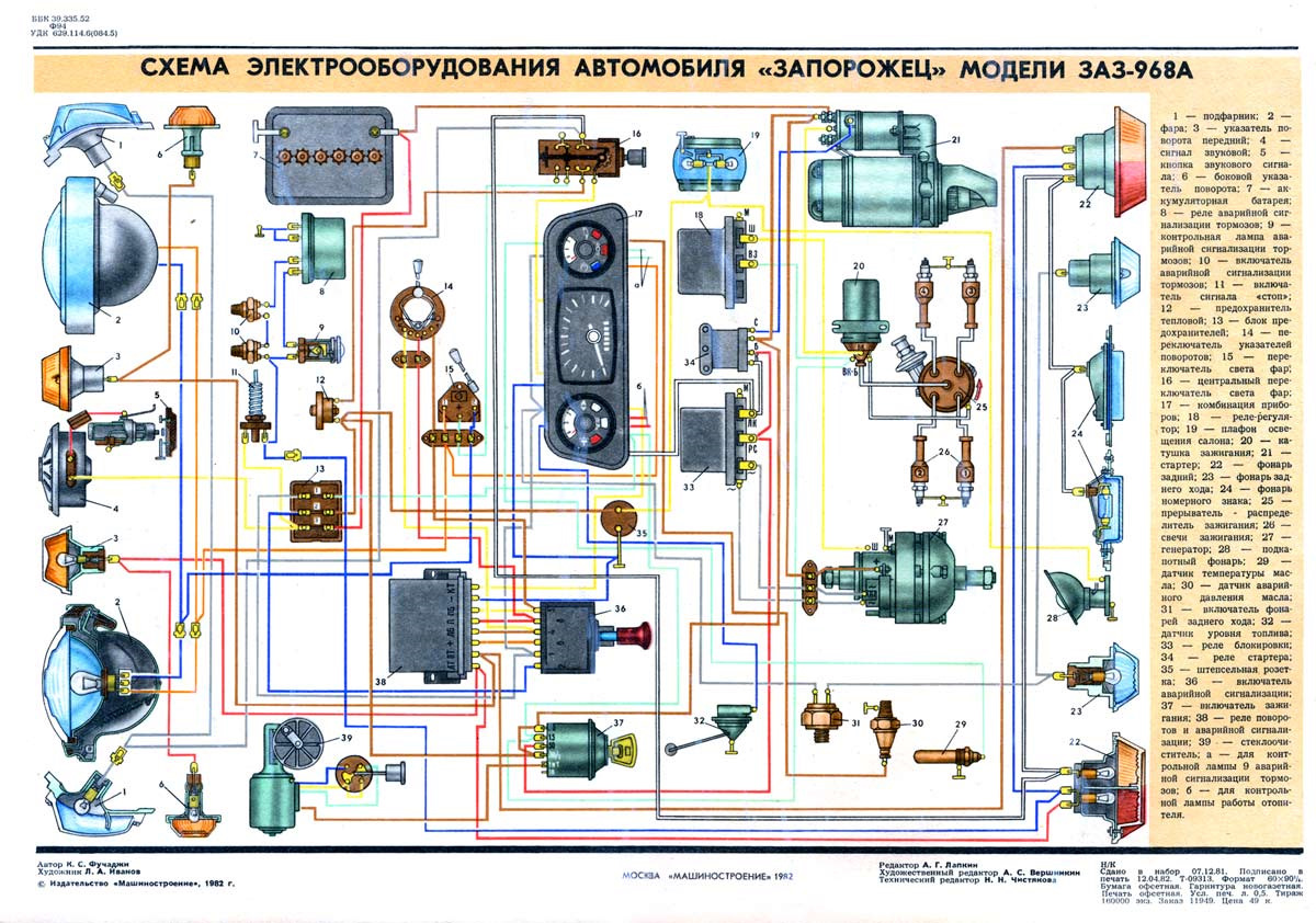 Заз 968 схема электрооборудования