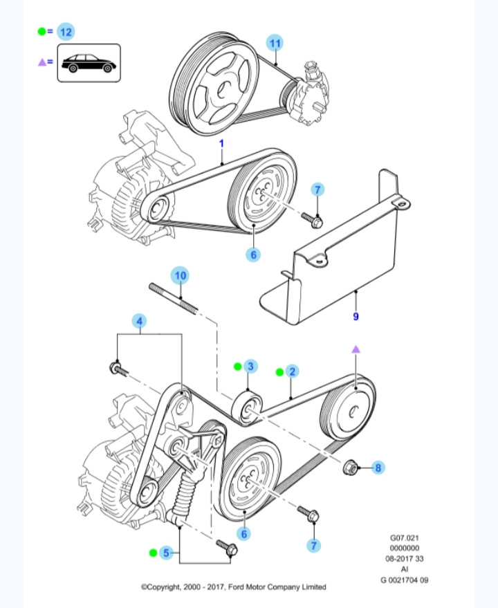 Ролик приводного ремня мондео 3 как снять Ремень генератора - Ford Mondeo III, 2 л, 2003 года расходники DRIVE2