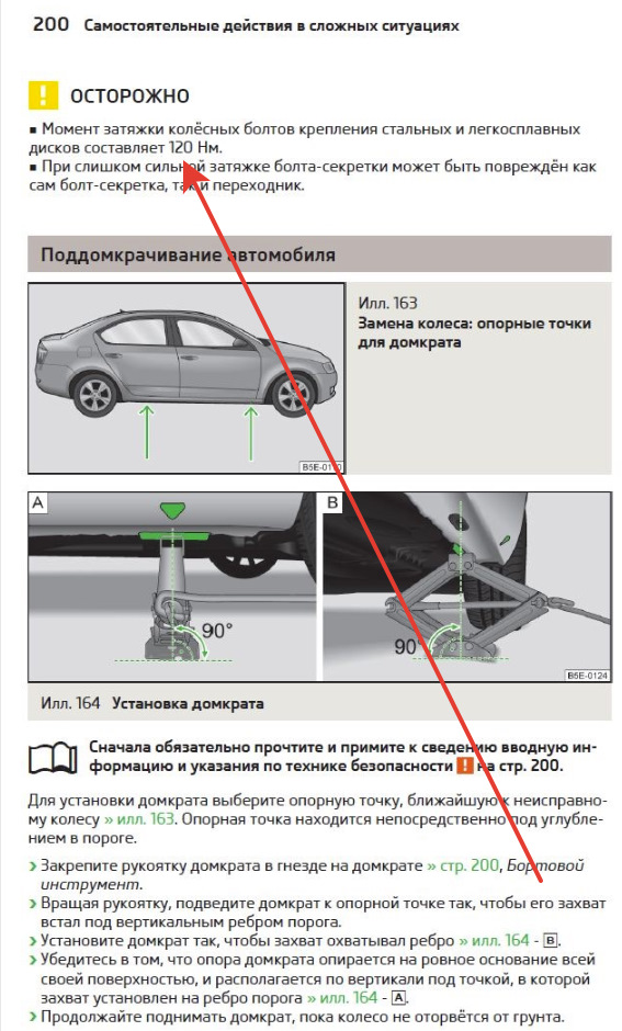 Момент затяжки колесных болтов шкода йети