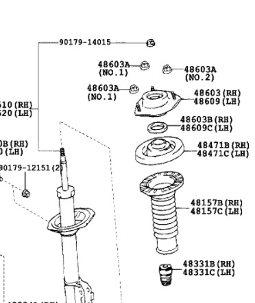 Задний амортизатор тойота платц схема