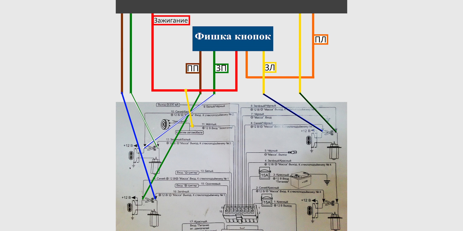 Закрытие стекол при постановке на сигнализацию (мануал по установке на авто  с кнопкой AUTO) — Hyundai Solaris, 1,6 л, 2011 года | электроника | DRIVE2