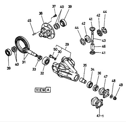 Замена масла в переднем редукторе и механизме SOTF Isuzu Bighorn (II), 3,1 л,