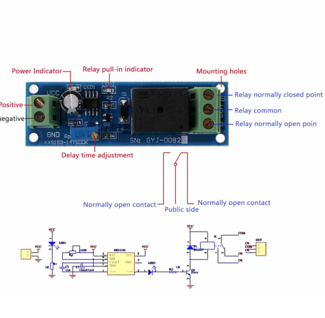 Timed Relay, 12 seconds to 90 minutes Electronic circuit design, Electronics cir