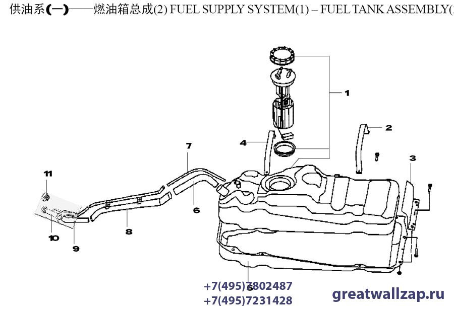 Схема топливного бака лада гранта