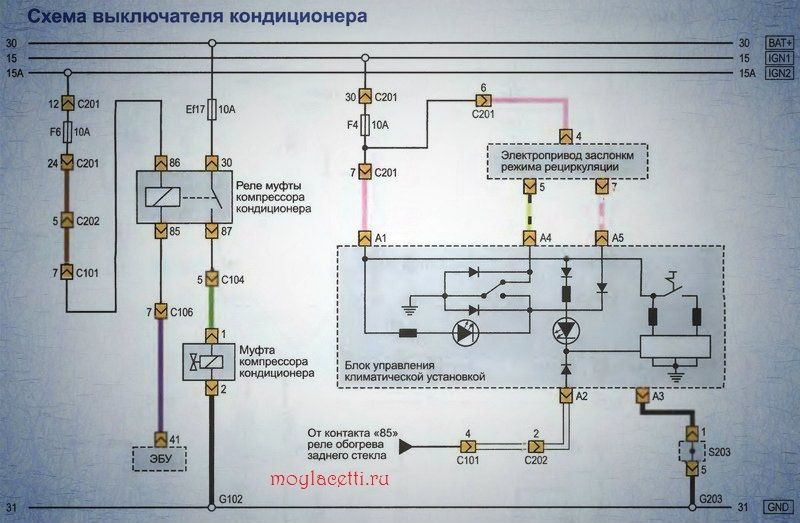 Кондиционер нива шевроле схема подключения