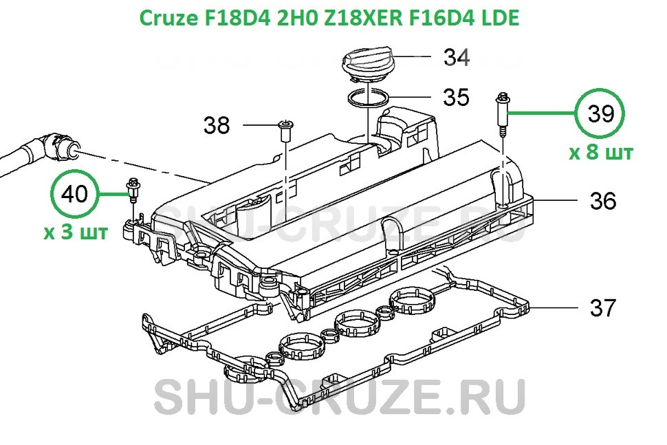 Схема затяжки клапанной крышки шевроле круз